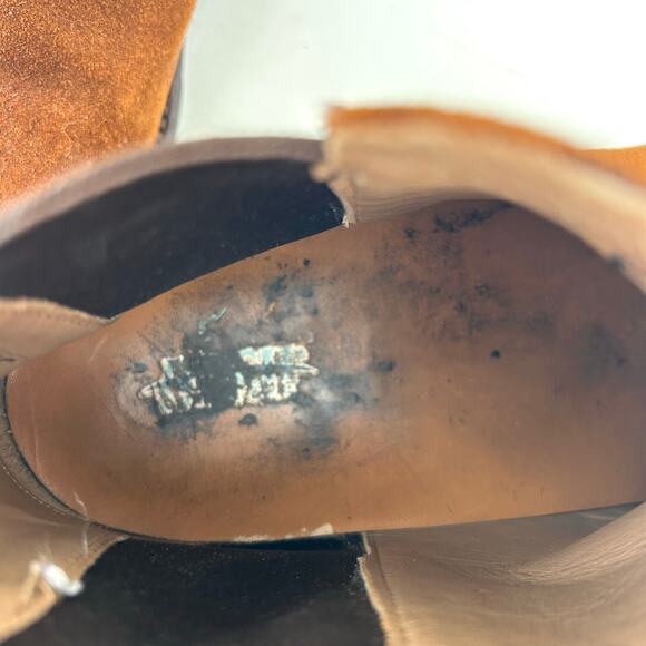 Tecovas The Chance Men’s Chelsea Boots Rust Suede Tan 10 EE Extra Wide - Picture 10 of 13